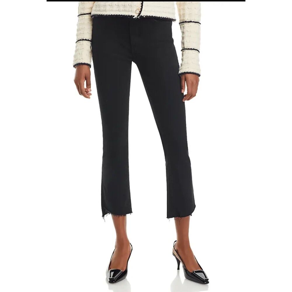MOTHER Insider High Rise Crop Step Fray Bootcut Jeans Not Guilty-Size 24